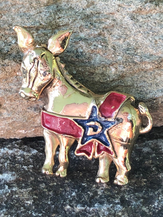 Democratic Donkey Brooch