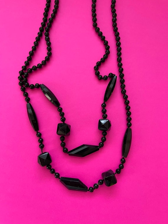 Art Deco Black Flapper Necklace - image 3