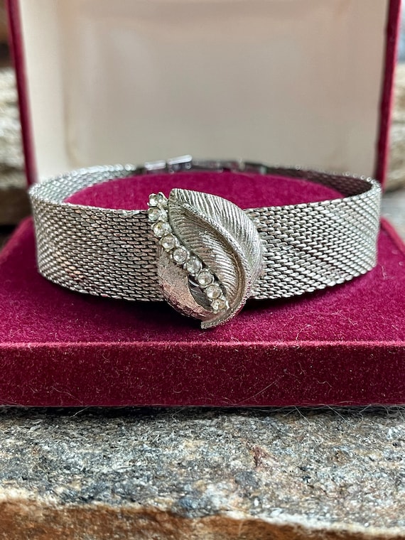 Vintage Mesh Bracelet Rhodium Swiss