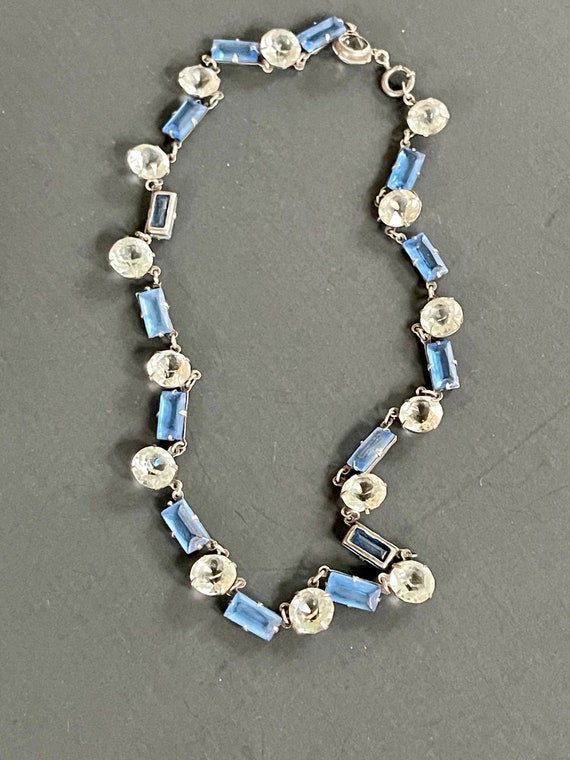 Art Deco Blue Crystal Choker - image 3