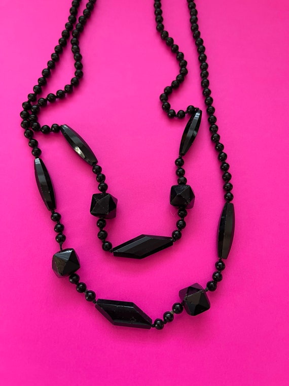 Art Deco Black Flapper Necklace - image 4