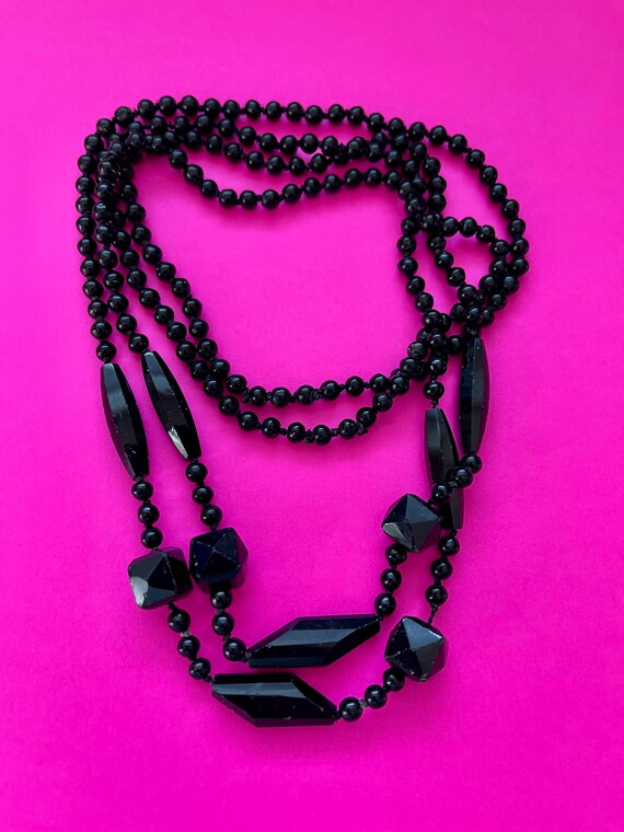 Art Deco Black Flapper Necklace - image 5