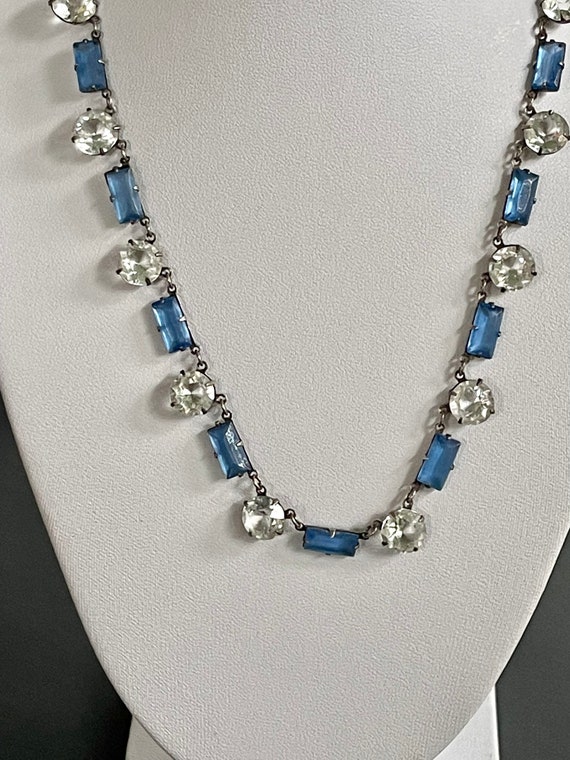 Art Deco Blue Crystal Choker - image 5