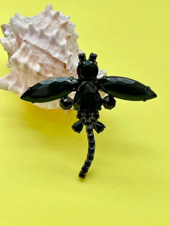 Vintage Czech Dragonfly Brooch - image 8