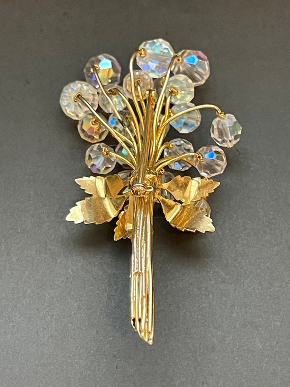 Vintage Crystal Bead Spray Brooch - image 10