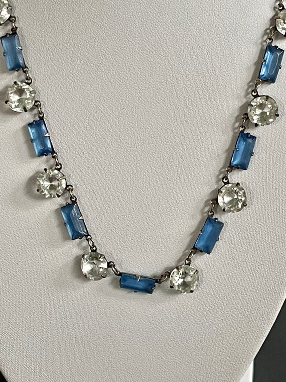 Art Deco Blue Crystal Choker - image 2