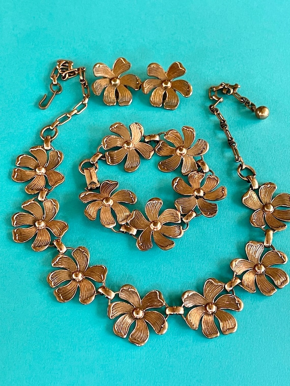 Vintage copper jewelry set Gem