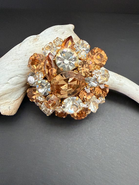 Vintage Austria Rhinestone Statement Brooch