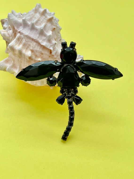 Vintage Czech Dragonfly Brooch - image 7