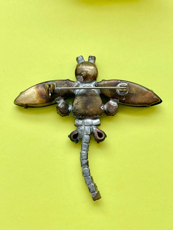 Vintage Czech Dragonfly Brooch - image 5