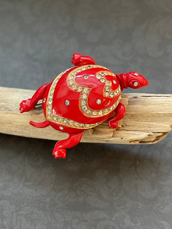 Broche Vintage Tortue En Résine Bleue - Bijou Ancien, Occasion, Style Rétro