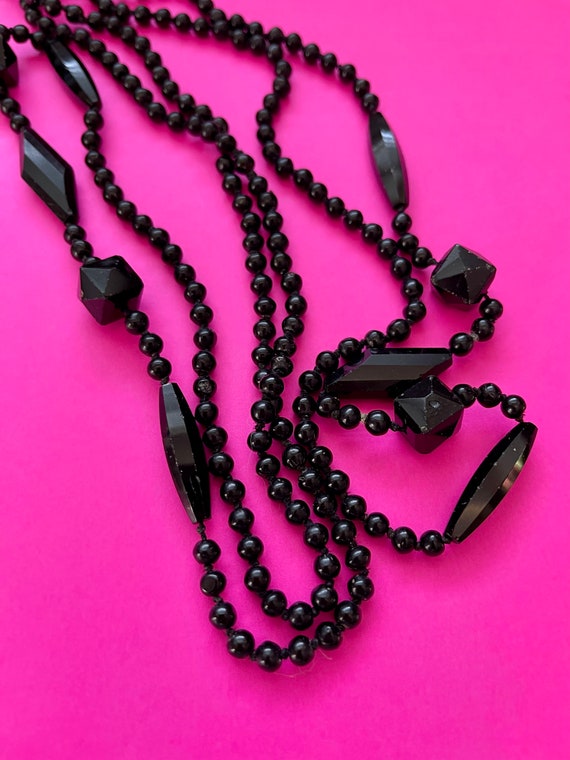 Art Deco Black Flapper Necklace - image 2