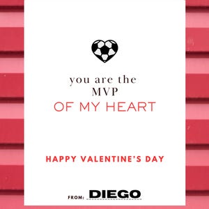 Soccer Valentine&#39;s Day Card, Soccer Valentine, Valentine Soccer, MVP Valentine, Kids Valentine, Classroom Card,Soccer Ball, Digital Download