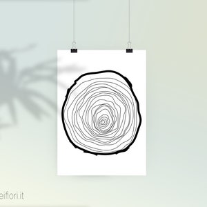 Pôster de aniversário, anéis de árvores, pôster para colorir, 1 a 18 anos, presente de última hora, download instantâneo