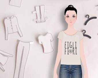 LOLA the paper doll, dress up doll, cut-out doll, paperdolls, printable paper doll, printables kids, pdf, instant download
