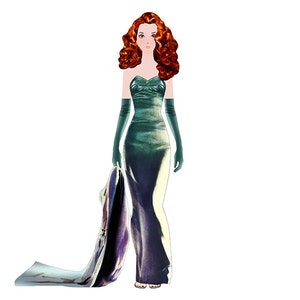 I vestiti di Lola la bambola di carta, Rita Hayworth look, Gilda,  stampabili per bambini, download istantaneo, file pdf