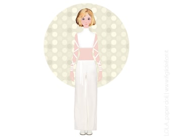 Lola's Dresses, Raffaella Carrà, showgirl, 1970s, printables for kids, paper dresses, instant download