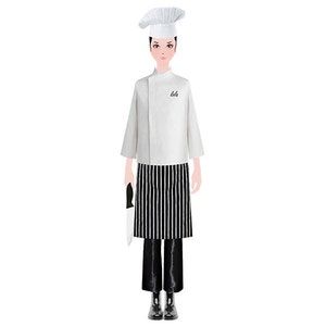 I vestiti di Lola, chef, cuoco, Lola la bambola di carta Lola, giocattoli di carta,  stampabili per bambini, download istantaneo