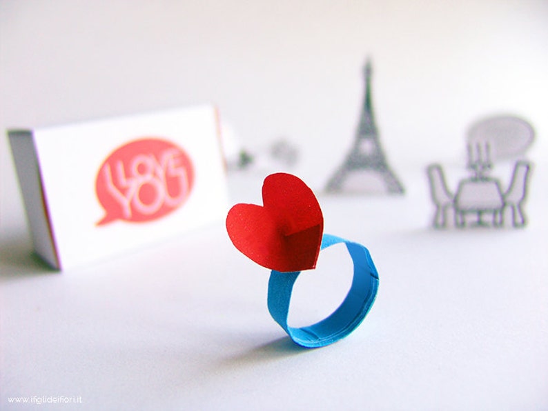 Paper Engagement Ring Declaration of Love Paper Ring Pop the Etsy