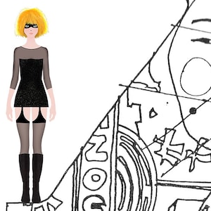 I vestiti di Lola la bambola di carta, Blade Runner, vestiti di carta, giocattoli di carta, stampabili per bambini, download istantaneo