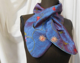 Foulard réversible avec fente, foulard pour femme, foulard en coton, cadeau pour elle, foulard à fleurs