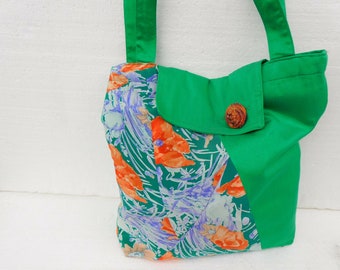 Shoulder bag Fabric , Shoulder bag Women green , Shopper Cotton