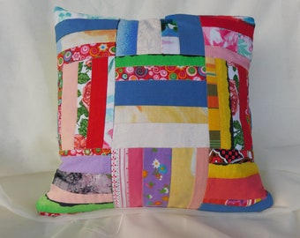 Sofa pillw colourful , colourful deco pillow , Pillow cover 36x36 cm , colourful Pillow cover , handmade  Pillow Patchwork Quilt