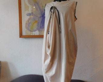 beige's Women's  Dress , Size L , beige's Pleat dress  , Boule Dress , Cotton dress