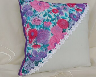Deco pillow Flowers , Pillow cover 40x40 Cotton , colourful Pillows