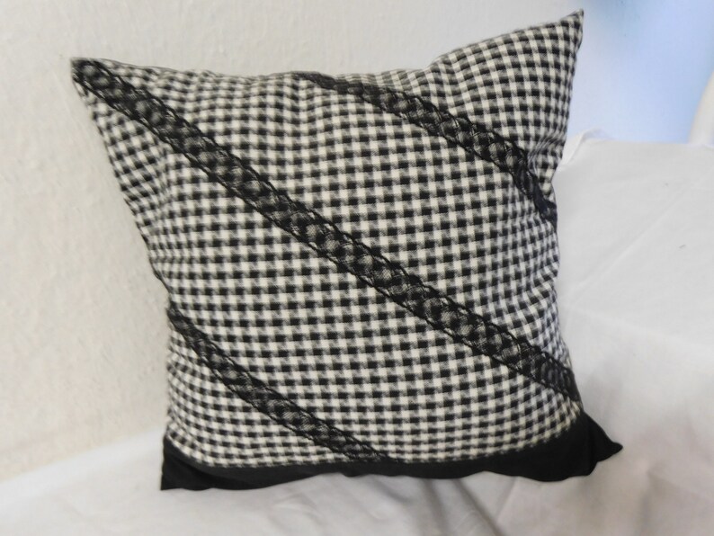 Black White Decorative Pillow Checkered Pillow Black White Etsy