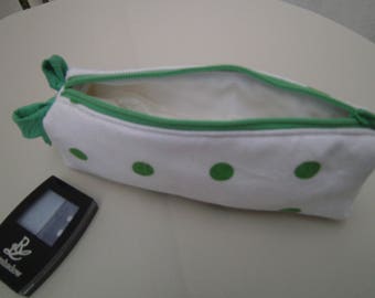 small green Make up Bag , Cotton bag , Cosmetic bag