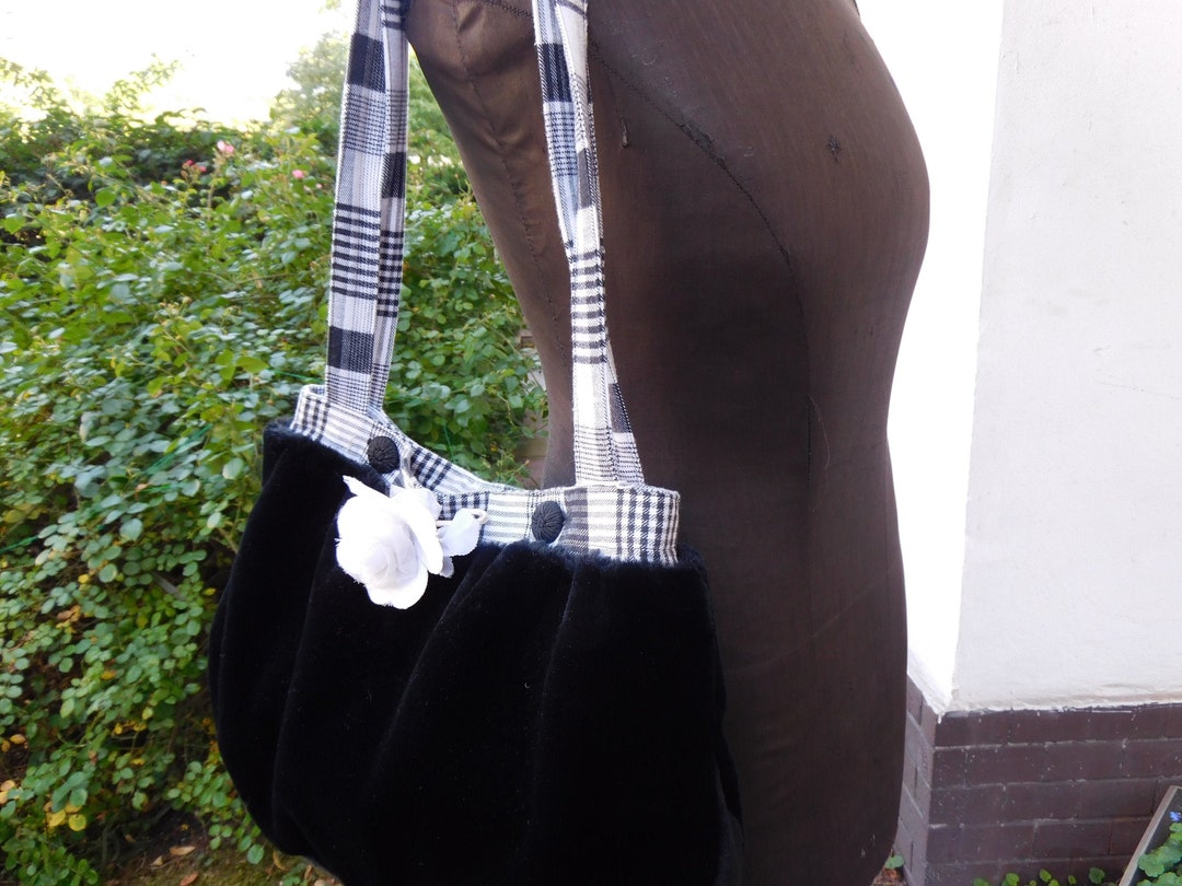 Black White Tote Bag , Black Faux Bag , Shoulder Bag Bag - Etsy