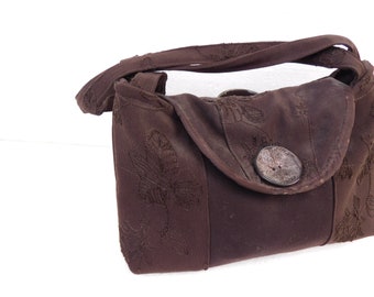 Purse Shoulder bag , Shoulder bag brown , Fabric Tote bag