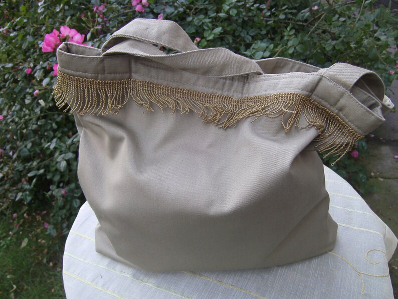 green Fabric Bag Upcycling Cotton Bag Shopping Bag Shoulder bag handmade Bag Bag Bag with Border