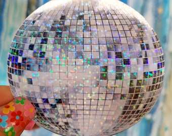 Disco Ball Sticker, Glitter sticker disco ball, Mirror ball sticker, Holographic Disco Ball Sticker, water bottle laptop decal, easy peel