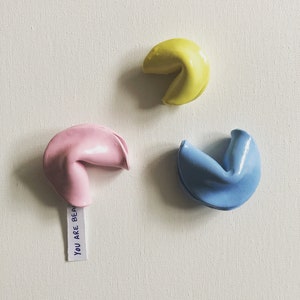 Fortune Cookie Sculpture - Perfect Gift, Pastel Colours, Two Sizes