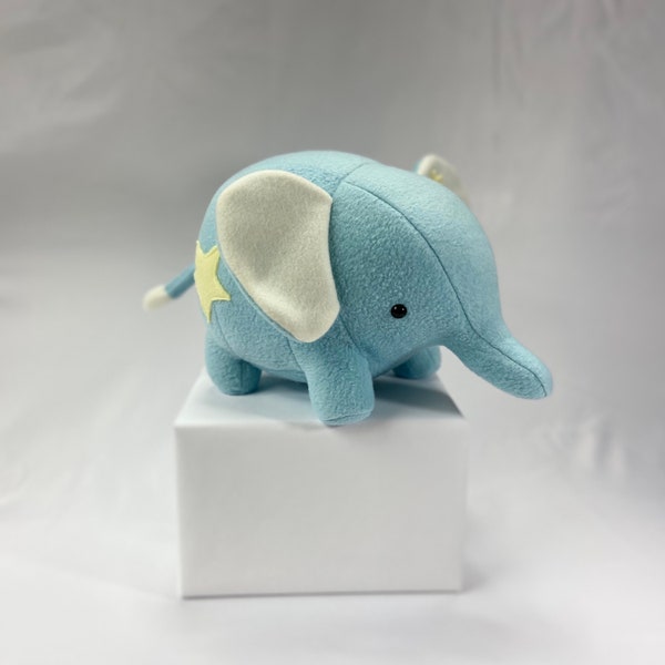 Blue Elephant, Elephant Stuffed Animal, Elephant Plushie, Stuffed Animal, Plush, Plushie