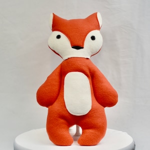 Handmade Fox Stuffed Animal - Soft Plush Woodland Toy - Cute Forest Animal Gift for Baby Shower, Nursery Decor, or Kids Birthday