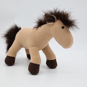 Handmade Horse Stuffed Animal - Soft Plush Farm Toy - Cute Pony Gift for Baby Shower, Nursery Decor, Kids Birthday or Toddler Gift