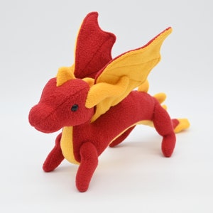 Handmade Dragon Stuffed Animal - Soft Plush Fantasy Toy - Cute Mythical Creature Gift for Kids, Nursery Decor, Baby Shower or Birthday