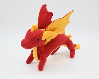 Handmade Dragon Stuffed Animal - Soft Plush Fantasy Toy - Cute Mythical Creature Gift for Kids, Nursery Decor, Baby Shower or Birthday