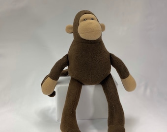 Handmade Monkey Stuffed Animal - Soft Plush Jungle Toy - Cute Safari Animal Gift for Baby Shower, Nursery Decor or Kids Birthday