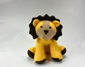 Handmade Lion Stuffed Animal - Soft Plush Jungle Toy - Safari Animal Gift for Baby Shower, Nursery Decor, Kids Birthday or Toddler Gift