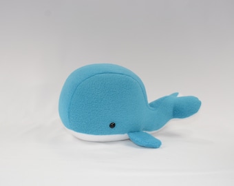 Handmade Whale Stuffed Animal – Soft Ocean Plush Toy – Cute Sea Creature Gift for Baby Shower, Nursery Decor or Kids Birthday