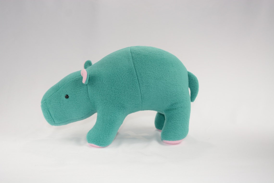 Hippo, Hippo Plushie, Plush Animal Hippo, Hippo Stuffed Animal Etsy