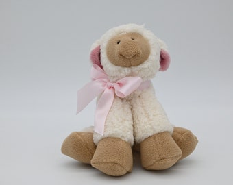 Handmade Lamb Stuffed Animal - Soft Plush Sheep Toy - Farm Animal Gift for Baby Shower, Nursery Decor, Easter Basket or Toddler Gift