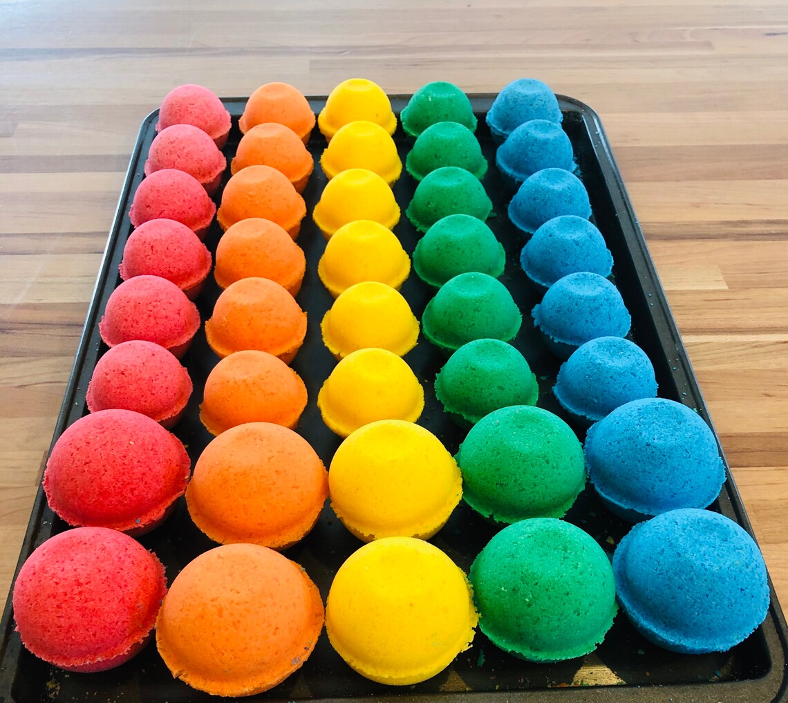 Rainbow Bath Bomb Set Etsy