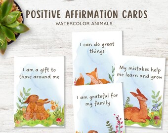 Positive Affirmation Cards for Kids, Daily Affirmations for Kids, Kids Positivity Cards, Printable Positive Affirmation for Kids