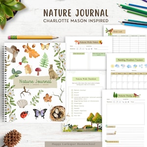 Charlotte Mason Nature Study, Nature Journal for Kids, Charlotte Mason Homeschool Printable, Nature Study for Kids, Nature Journal Printable