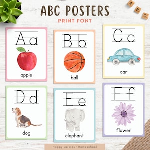 Alphabet Poster Klassenzimmer, ABC Poster Klassenzimmer, Alphabet Poster Druck, Homeschool druckbare Alphabet Poster, Kleinkind Vorschule ABC Poster